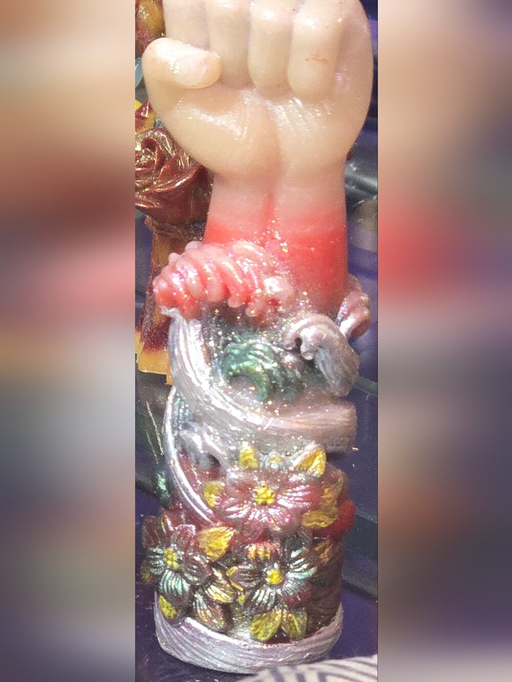 Rainbow Fist Candle